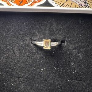 Sterling silver citrine and moissanite ring size 8